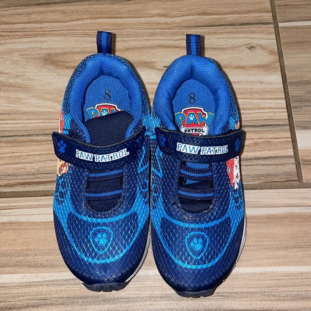 COPY - Paw Patrol Blue Velcro Sneakers (SIZE 8T) LIKE NEW - Picture 2 of 6
